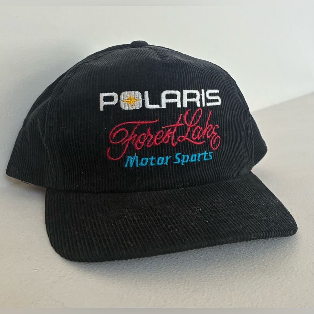 Vintage Yupoong Polaris Motor Sports Corduroy Snapback Hat Cap